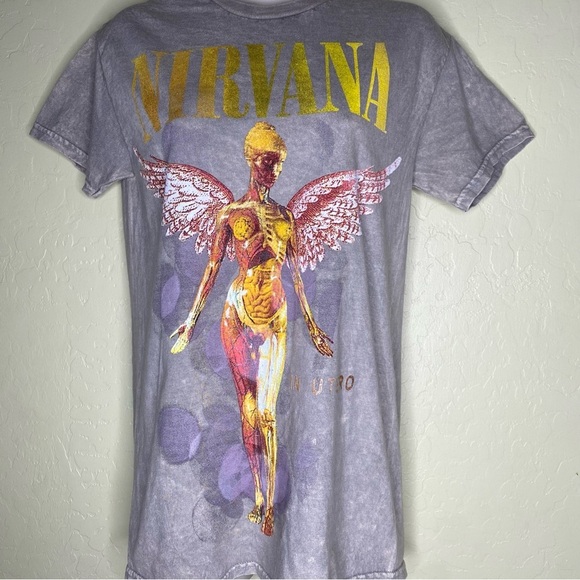 Nirvana In Utero Live ‘93 Tour Y2K Acid Wash Graphic T-Shirt Nwt Size S Small - Picture 5 of 12